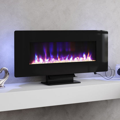 Electric Freestanding and Wall Mounted Fireplace with Stand