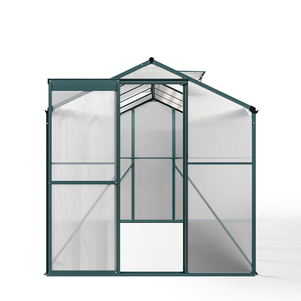 10' x 6' ft Garden Greenhouse Green Framed with 2 Vents Rain Gutter Setting