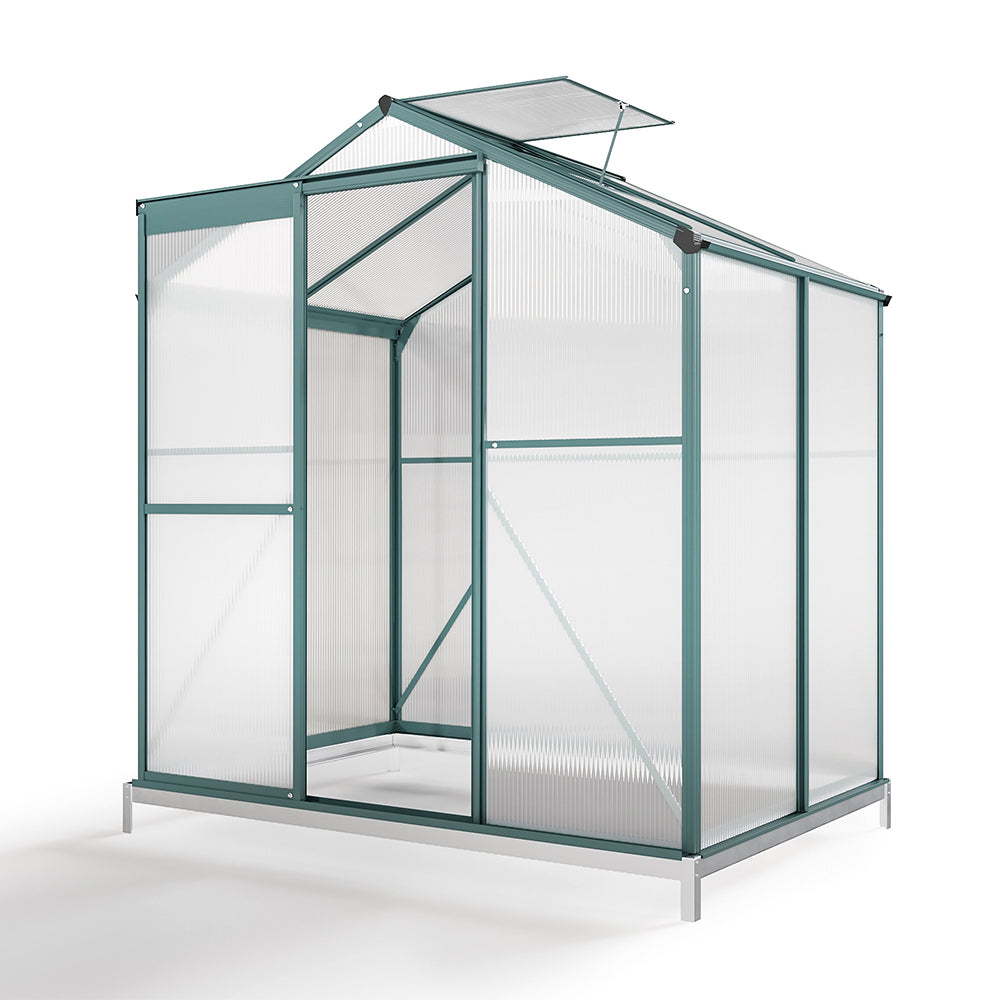 4' x 6' ft Garden Greenhouse Green Framed with Vent