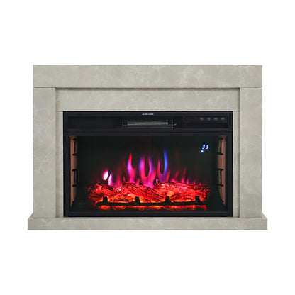 Rustic Electric Fireplace Mantel with Remote Control
