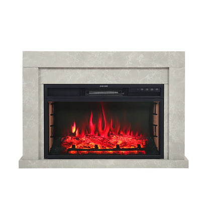 Rustic Electric Fireplace Mantel with Remote Control