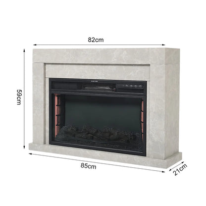 Rustic Electric Fireplace Mantel with Remote Control