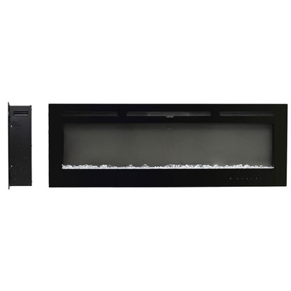 Recessed/Wall Mounted Electric Fireplace Adjustable Flame with Remote