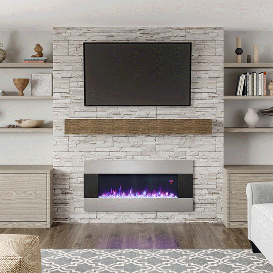Smallbee Wall Mounted Electric Fireplace with Multi-color Flames