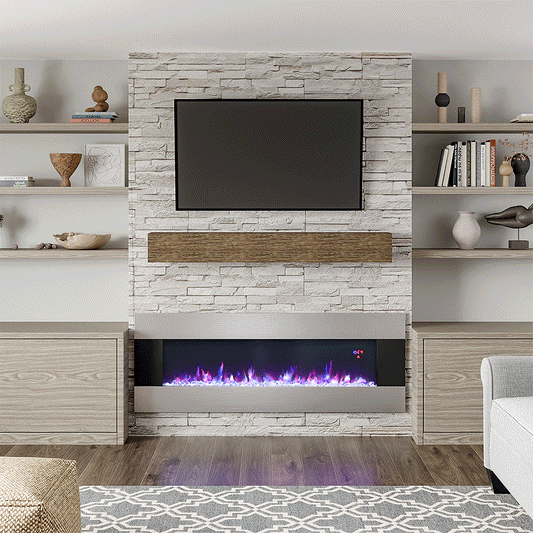 Smallbee Wall Mounted Electric Fireplace with Multi-color Flames
