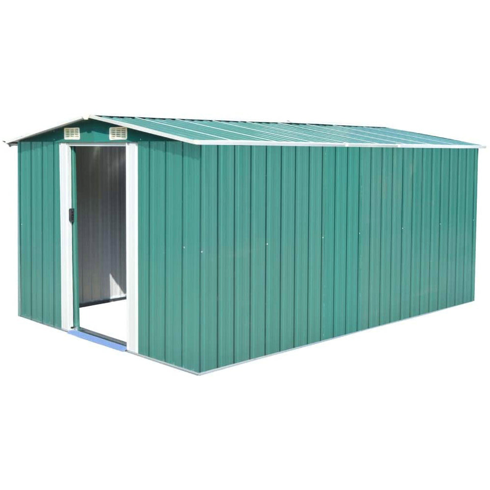 12ft Garden Metal Storage Shed with Gabled Roof Top Large Size