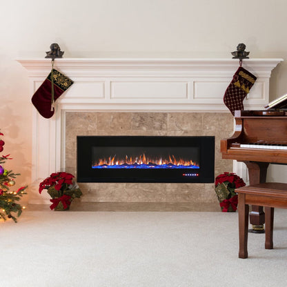 50/60 inch Wall Mounted Electric Fireplaces 5000BTU Inset Fireplace Heater