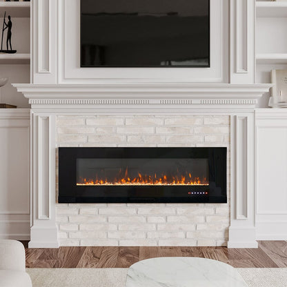 50/60 inch Wall Mounted Electric Fireplaces 5000BTU Inset Fireplace Heater