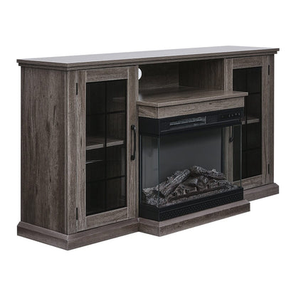 5ft Freestanding Fireplaces 3-Sided Electric Fireplace Rustic Grey TV Stand With Remote Control
