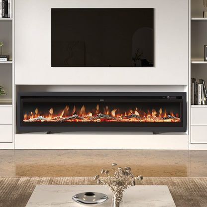 100 Inch Electric Fireplace with Remote 12 Flame Colours 1800W