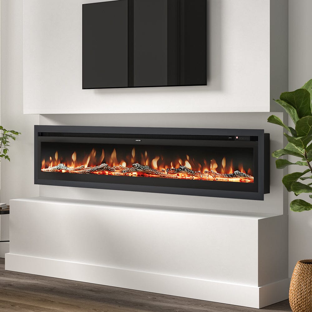 100 Inch Electric Fireplace with Remote 12 Flame Colours 1800W