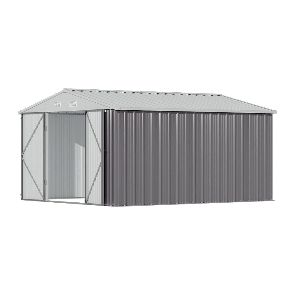 10.5ft W x 6.7ft H Outdoor Garden Metal Storage Shed Motorcycle Sheds with Lockable