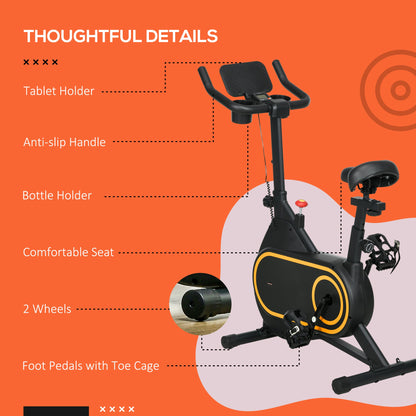 SPORTNOW Magnetic Indoor Cycling Bike, Exercise Bike with Silent Flywheel, LCD Display, Tablet Holder, Comfortable Seat