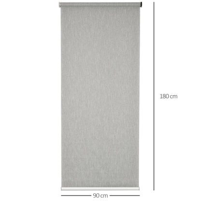 WiFi Smart Roller Blinds Window UV Privacy Protection with Rechargeable Battery, Electric Shades Blind Easy Fit Home Office, Grey, 90 x 180cm