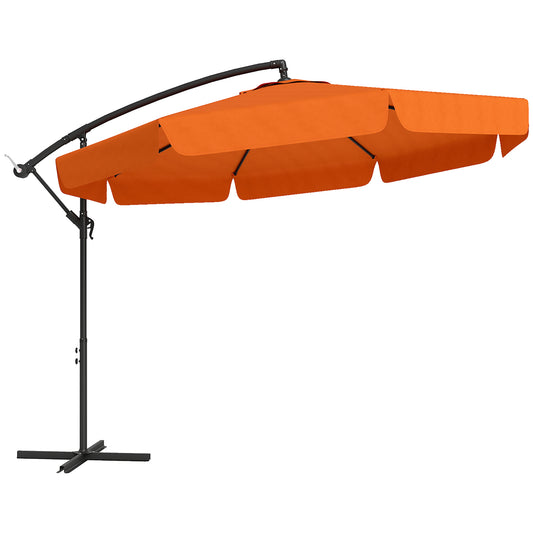 Outsunny 2,7m Garden Cantilever Banana Parasol - Pomarańczowy