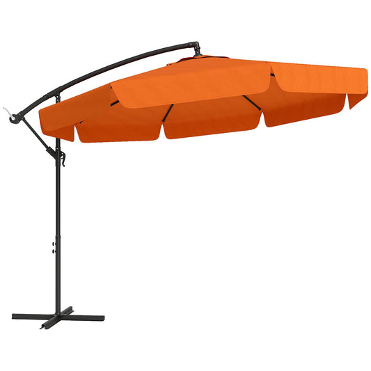 Outsunny 2,7m Garden Cantilever Banana Parasol - Pomarańczowy