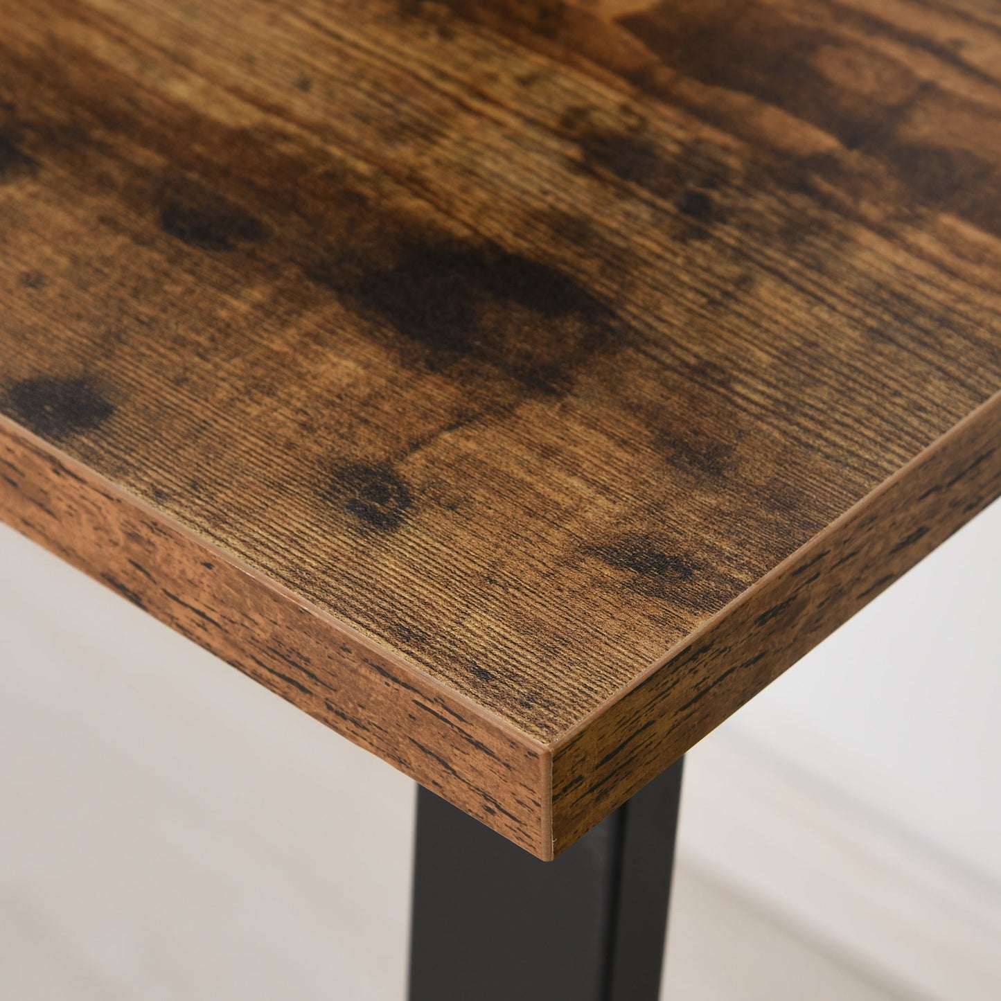 HOMCOM Computer Table, Writing Desk with Steel Frame and Wood Top, Industrial Home Study Table, 115 x 58 x 74.5cm, Rustic Brown and Black