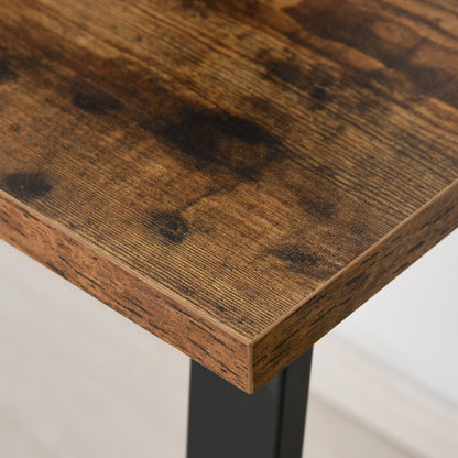 HOMCOM Computer Table, Writing Desk with Steel Frame and Wood Top, Industrial Home Study Table, 115 x 58 x 74.5cm, Rustic Brown and Black
