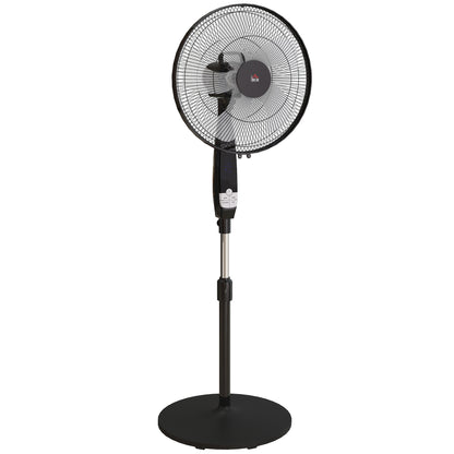 HOMCOM 40 cm Pedestal Standing Floor Fan, Oscillation Cooling Fan with Remote Control, Black