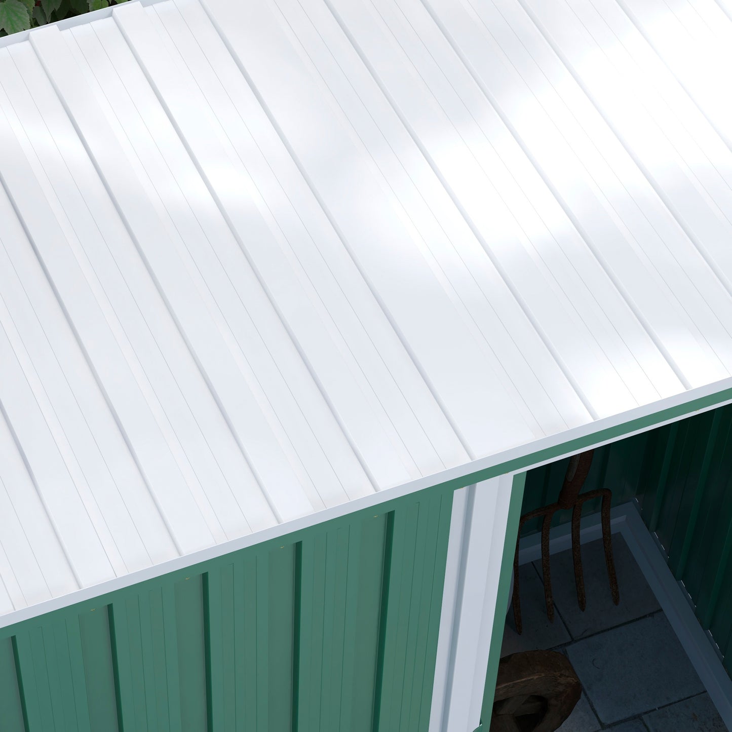 Outsunny 5 x 3ft Garden Storage Shed z przesuwanymi drzwiami i skośnym dachem Outdoor Equipment Tool, zielony