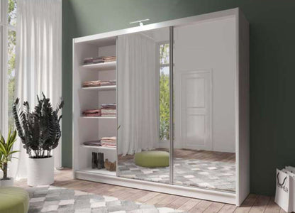 Paris Lux 3 Door Mirrored Sliding Wardrobe - 250 White