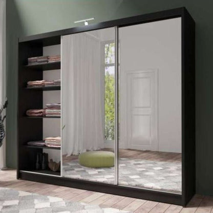 Paris Lux 3 Door Mirrored Sliding Wardrobe - 250 Grey