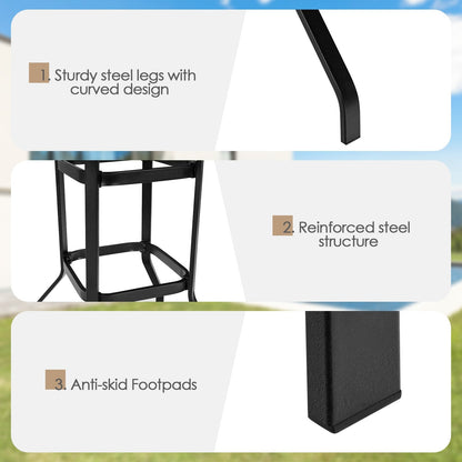 81 cm Patio Bar Height Table with Powder-Coated Tabletop