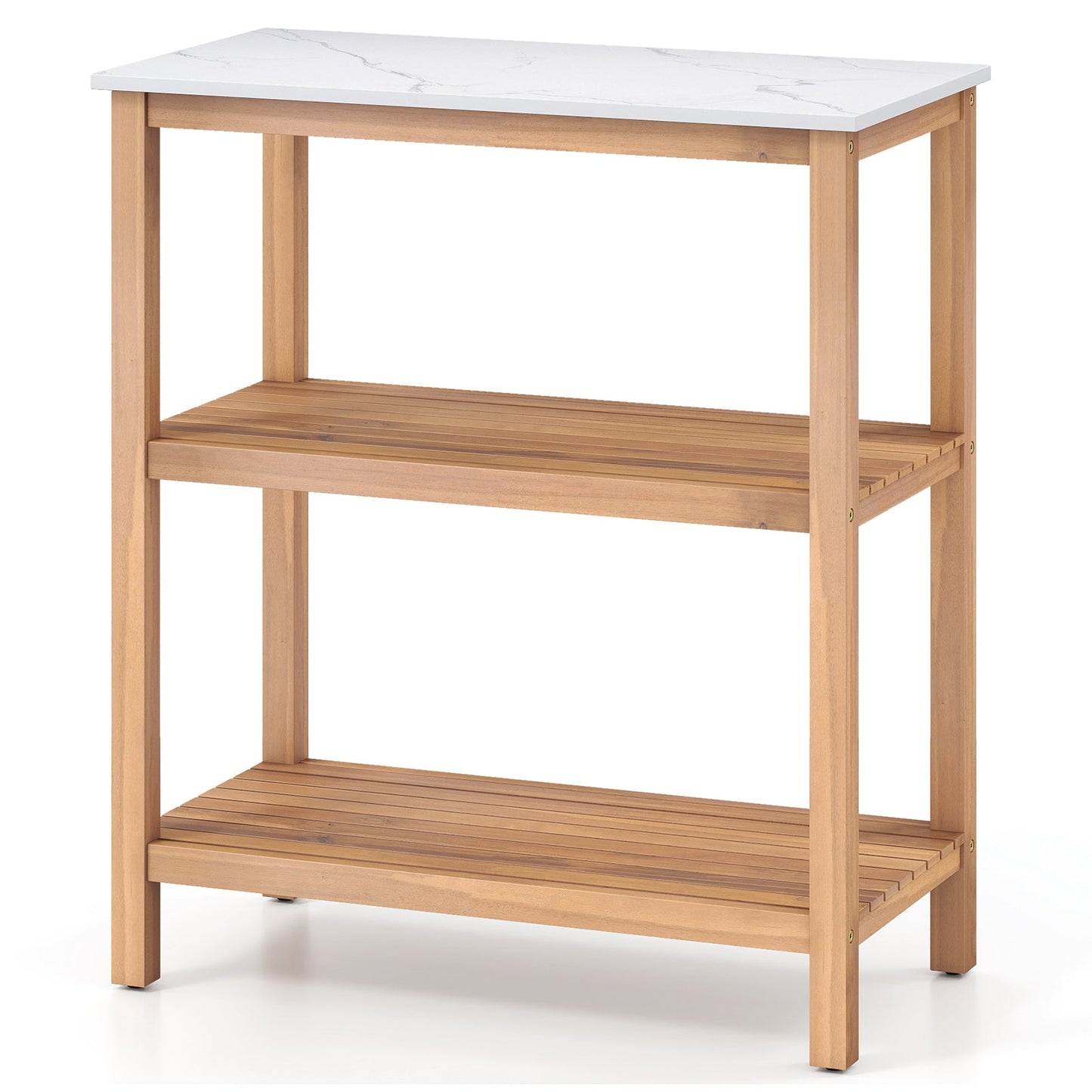 Patio Garden Potting Bench Table 3-Tier Acacia Wood Planting Workstation