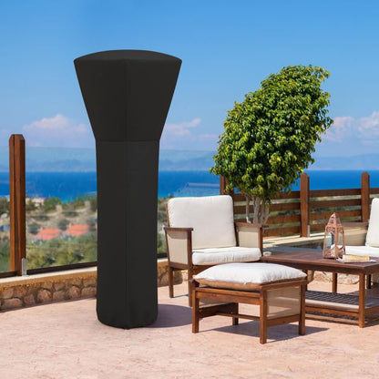 Outdoor Patio Heater Cover with Zipper and Storage Bag-Black