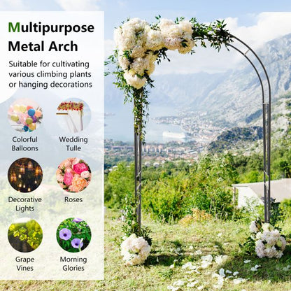 Garden Arch Arbor Trellis Patio Plant Stand Rack Archway-Black