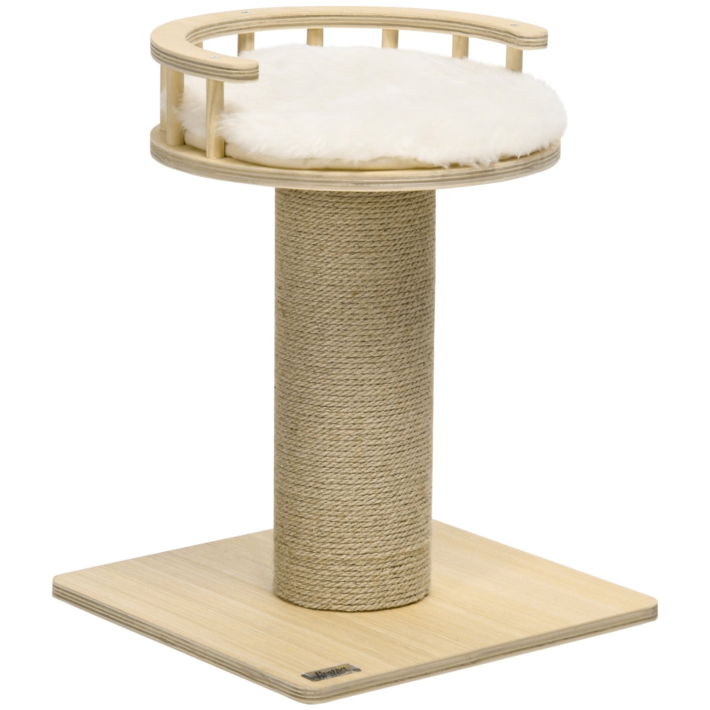 PawHut 52cm Cat Tree, Kitty Activity Centre w/ Bed, Jute Scratching Post