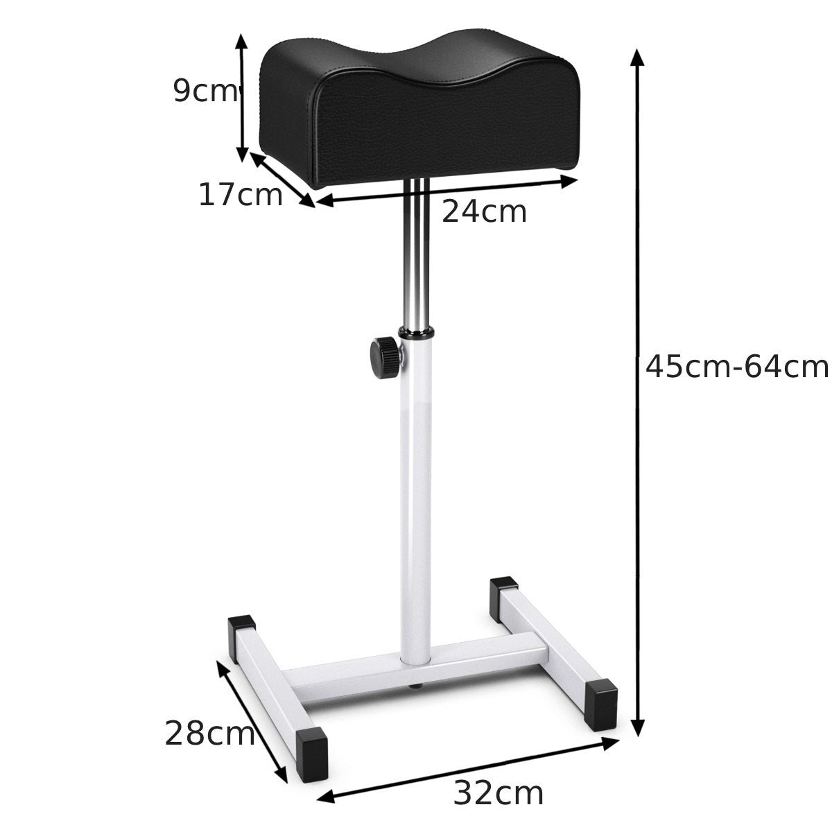 Adjustable Pedicure Manicure Footrest Salon Spa Tool-Black