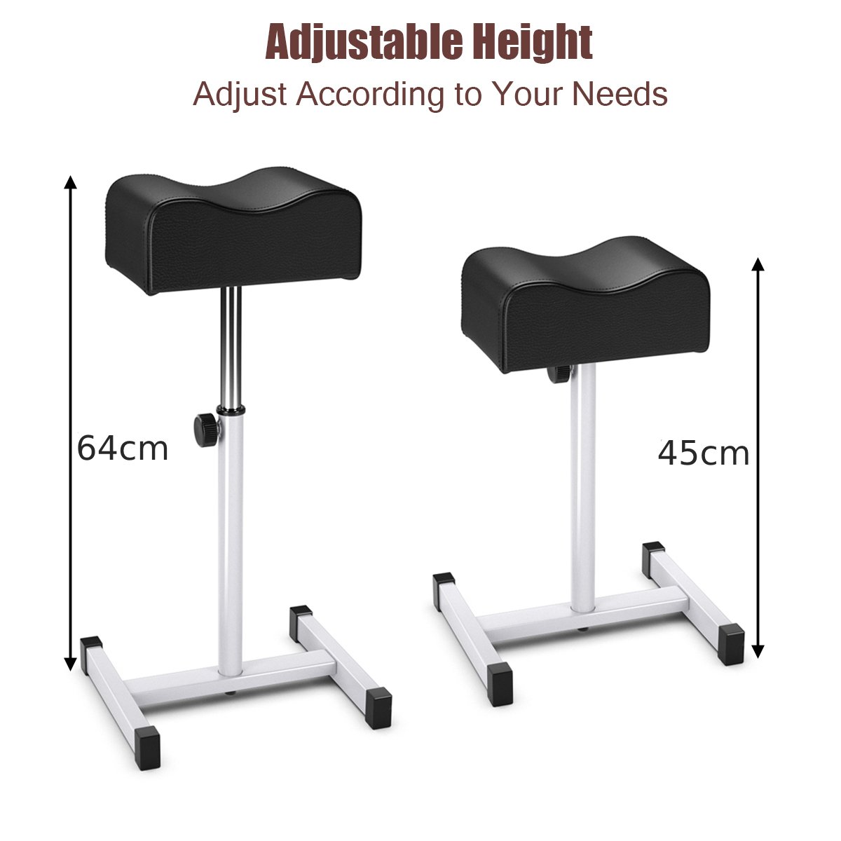 Adjustable Pedicure Manicure Footrest Salon Spa Tool-Black