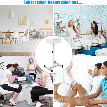 Adjustable Pedicure Manicure Footrest Salon Spa Tool-White