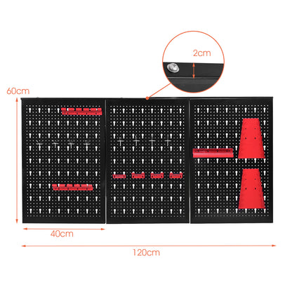 Pegboard Wall Organizer Kit with Drill Bit Storage Rack