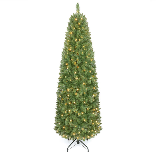 Pencil Christmas Tree with 250 LED Lights and 708 Branch Tips for Holiday