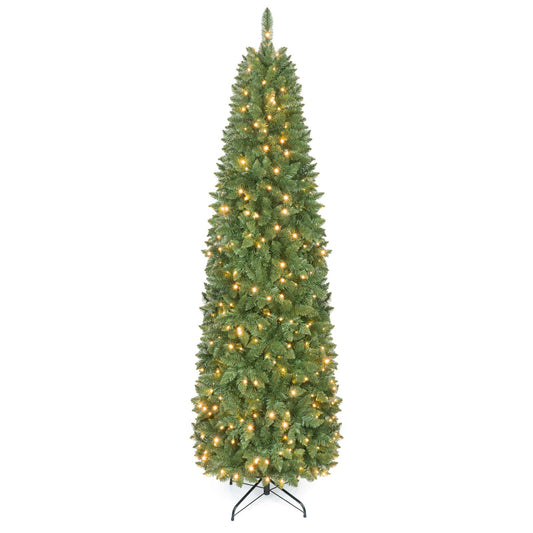 Pencil Christmas Tree with 350/250/150 LED Lights & 860/708/226 Branch Tips for Holiday-M
