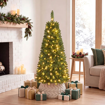 Pencil Christmas Tree with 350/250/150 LED Lights and 860/708/226 Branch Tips for Holiday-XS