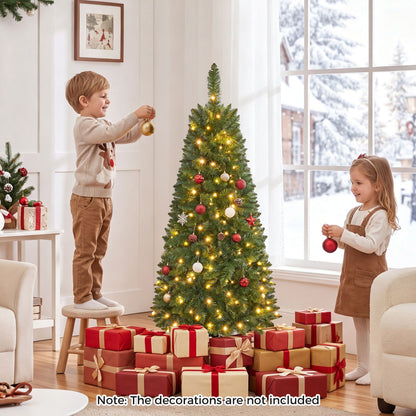 Pencil Christmas Tree with 350/250/150 LED Lights and 860/708/226 Branch Tips for Holiday-XS