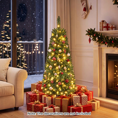 Pencil Christmas Tree with 350/250/150 LED Lights and 860/708/226 Branch Tips for Holiday-XS