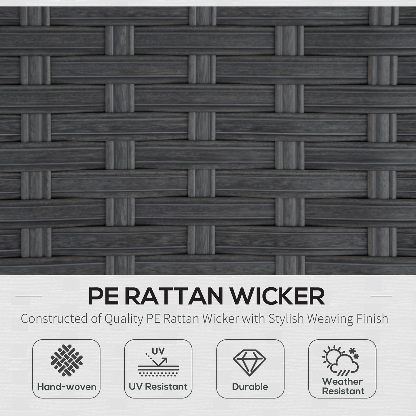 Outsunny 9-Seater Garden Rattan Furniture 10 Pcs Rattan Corner Dining Sofa Set, Grey/Dusty Blue Cushion