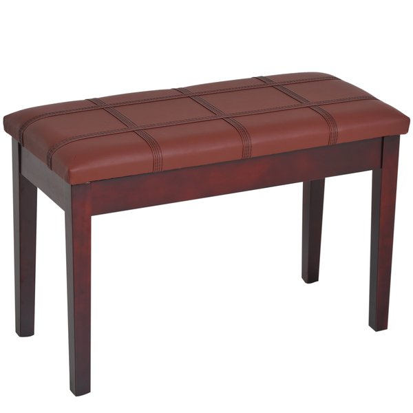 Piano Bench, PU Leather, 75Lx35Wx49HCm - Brown