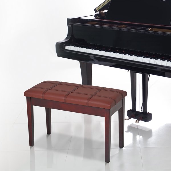 Piano Bench, PU Leather, 75Lx35Wx49HCm - Brown