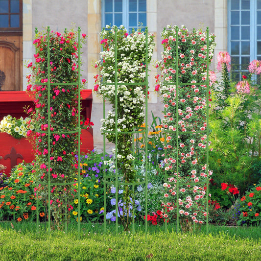 2-Pack 145 cm Tall Garden Plant Support Garden Trellis for Potted Plants-Green