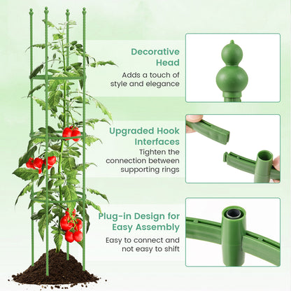 2-Pack 145 cm Tall Garden Plant Support Garden Trellis for Potted Plants-Green