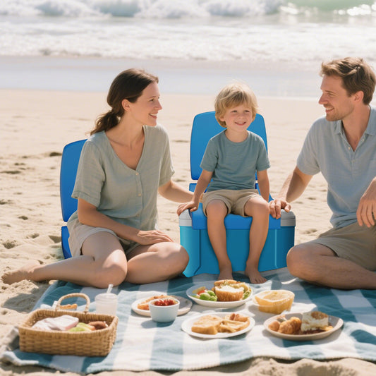 Poolside Chairs with Handle and Back Support for Edge of Pool-Blue