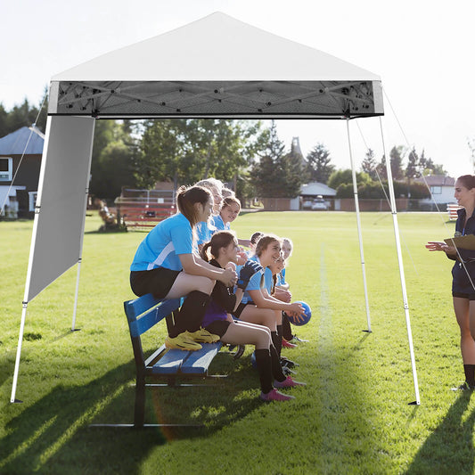 Pop up Canopy Tent with 1 Sidewall Outdoor Easy Setup Folding Gazebo Shelter-White