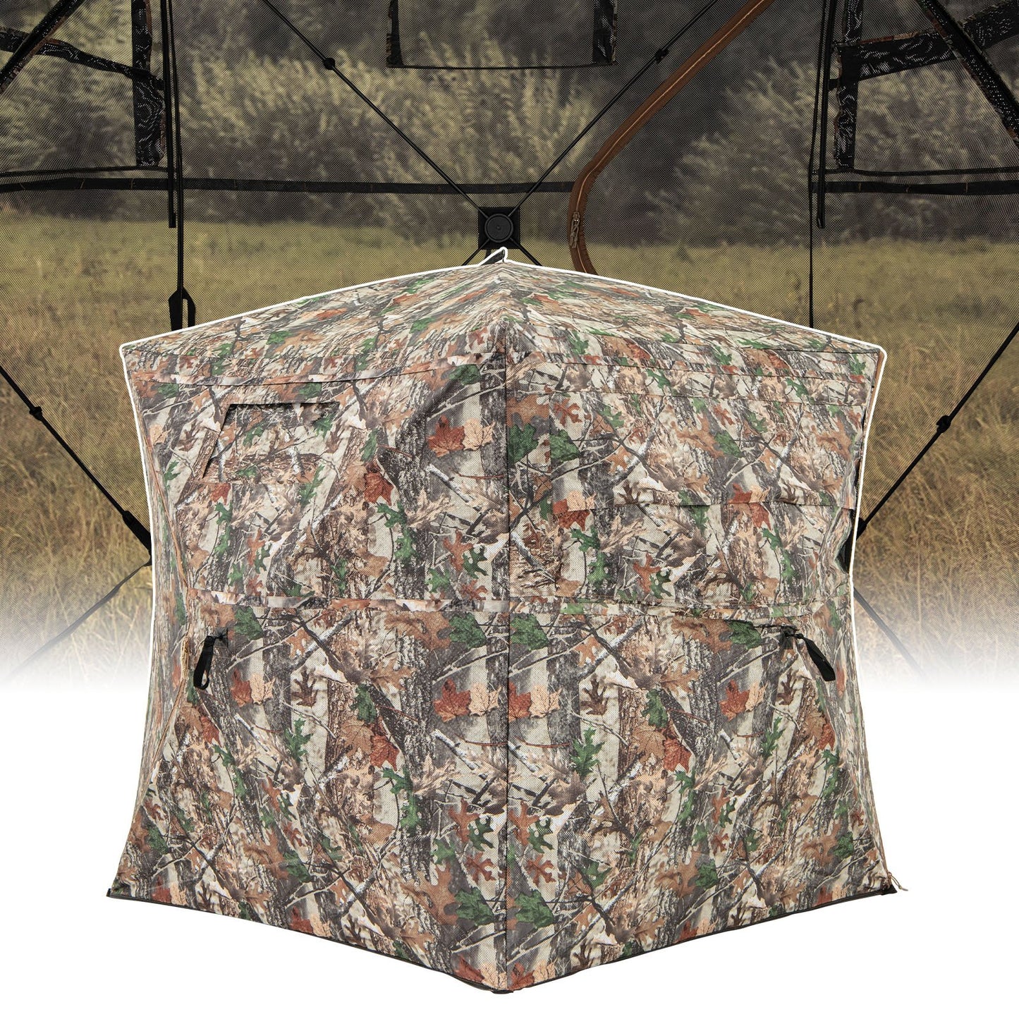 Pop-up Hunting Blind 360-Degree One Way See Through Ground Blind