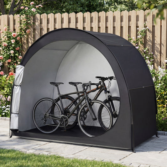 Portable Bicycle Shed with Waterproof PU Coated Oxford Fabric-Black