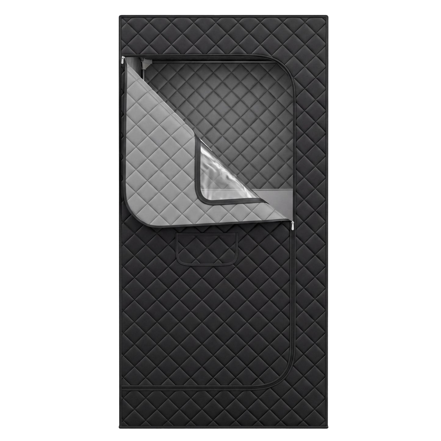 Portable Far Infrared Sauna Box for Home with Heated Foot Pad-Black